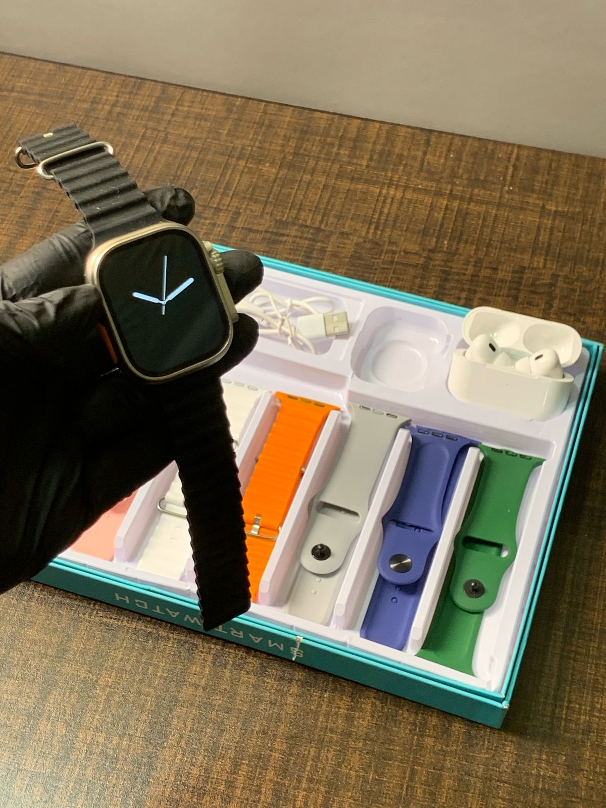 7-Strap Digital Watch with Ear buds