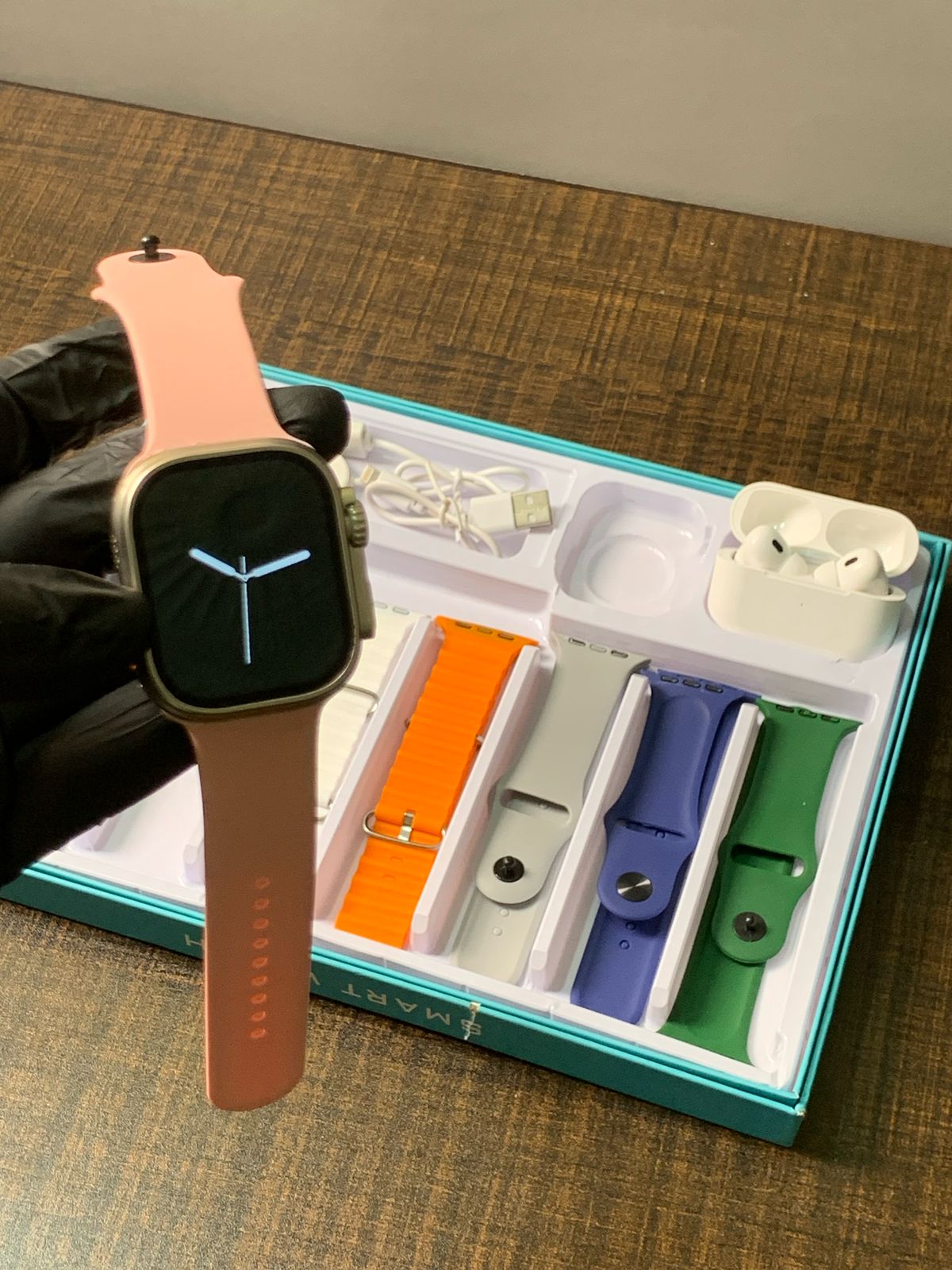 7-Strap Digital Watch with Ear buds